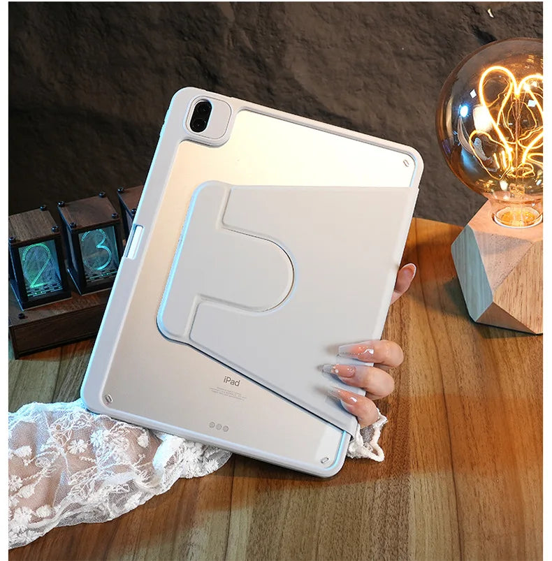Magnetic Case For iPad Pro 11 Case iPad 7th 8th 9th 10.2 Gen Funda ipad Air 11th 11 M3 4th 5th 10th 10.9 2 9.7 Rotation Cover