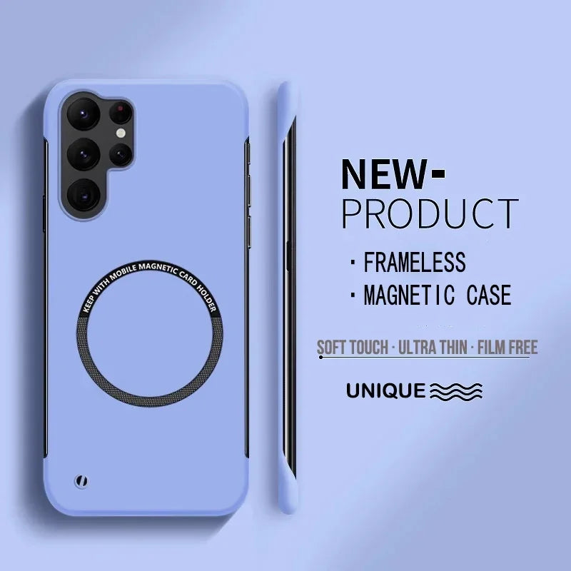 Ultra Thin Hard PC Magnetic Frameless Phone Case For Magsafe Samsung Galaxy S25 S24 S23 S22 S21 S20 FE Plus Ultra PC Matte Cover