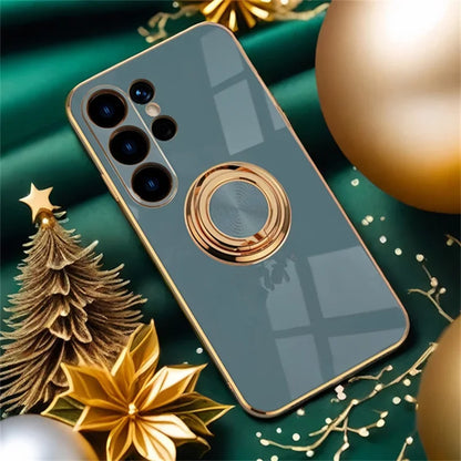 Luxury TPU Ring Holder Phone Case For Samsung Galaxy S25 S24 S23 S22 S21 S20 Note 20 Ultra Plus FE Shockproof Protect Back Cover