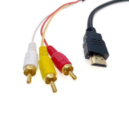 HDMI-compatible To 3RCA Cable 1.5M Audio Video Wire Cable Connector Adapter for Set-Top Box To TV