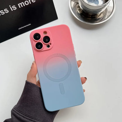 Comes With Lens Film Gradient Color Phone Case For IPhone 16 15 14 13 12 Pro Max 11 Silicone Shockproof Back Cover
