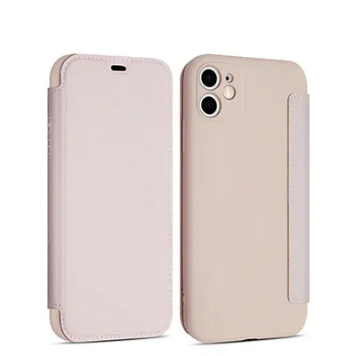Flip Leather Liquid Silicone Case For iphone 16 Pro Max 14 12 13 11 15 X XR XS Plus SE2022 Lens Protection Cards Solt Book Cover