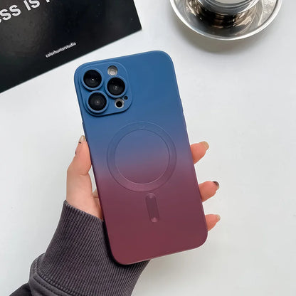 Comes With Lens Film Gradient Color Phone Case For IPhone 16 15 14 13 12 Pro Max 11 Silicone Shockproof Back Cover