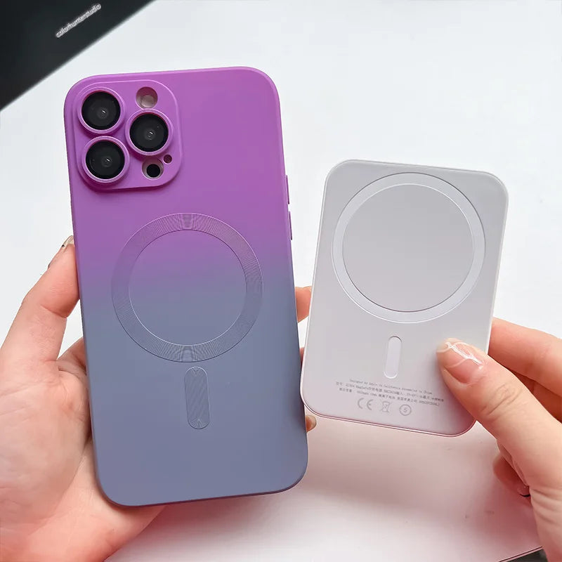 Comes With Lens Film Gradient Color Phone Case For IPhone 16 15 14 13 12 Pro Max 11 Silicone Shockproof Back Cover