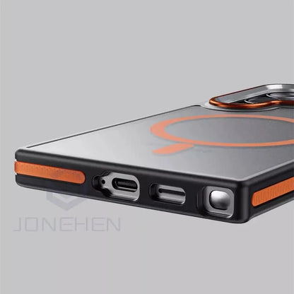 Magnetic Non-slip Bumper Armor Case For Samsung Galaxy S25 S24 S22 Ultra S23 Plus For Magsafe Wireless Charge Shockproof Cover