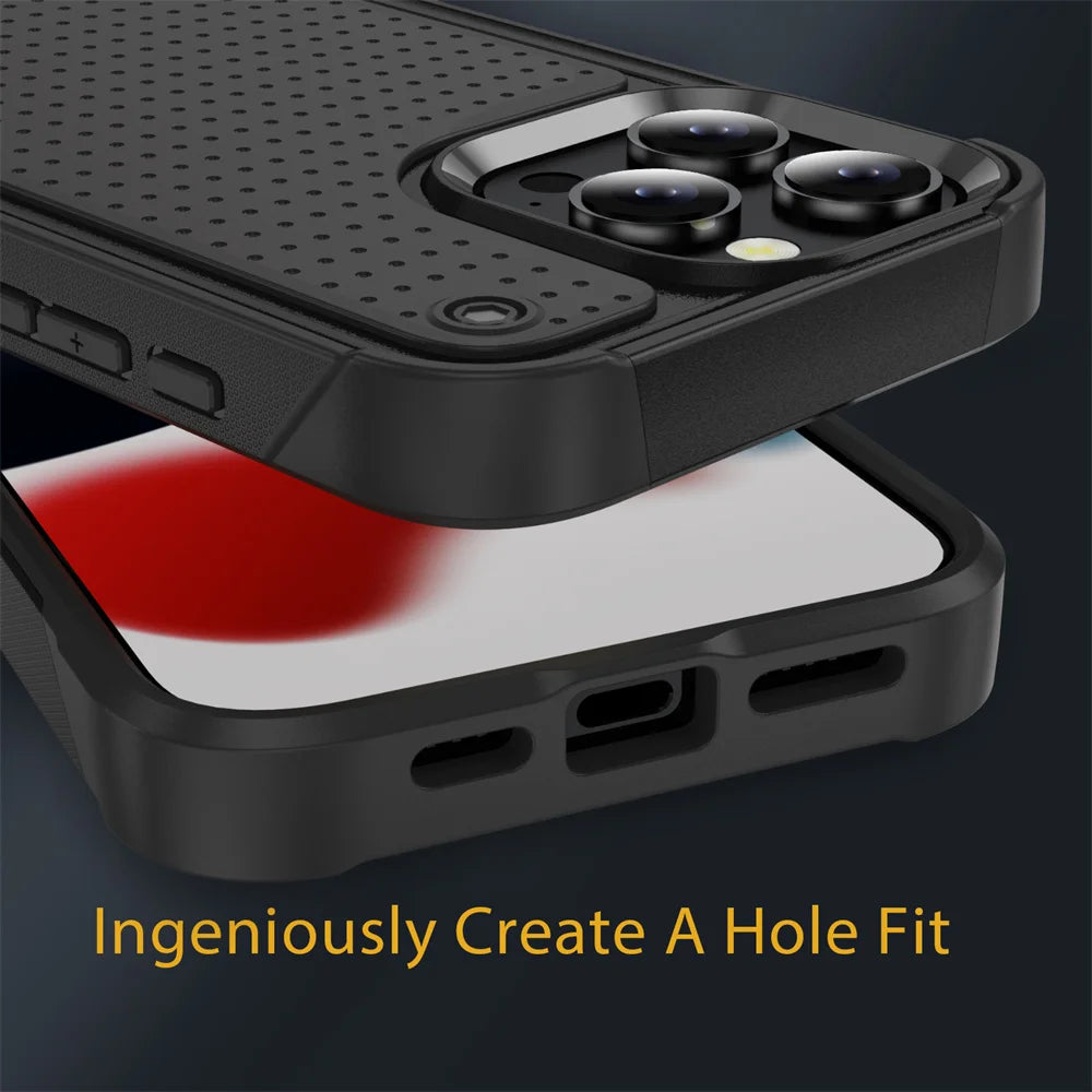 Military Grade Armor Phone Case For iPhone 16 15 14 Plus 13 12 11 Pro Max X XR XS Max 7 8 Plus SE 2022 Shockproof Cover Bumper