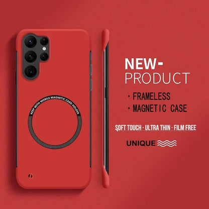 Ultra Thin Hard PC Magnetic Frameless Phone Case For Magsafe Samsung Galaxy S25 S24 S23 S22 S21 S20 FE Plus Ultra PC Matte Cover