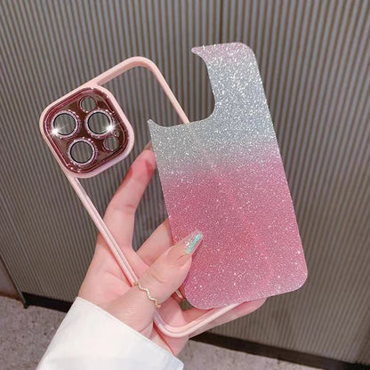 Glitter Diamond Camera Protection Transparent Armor Case For iPhone 15 14 12 11 13 Pro Max Plus Shockproof Hard Acylic Cover