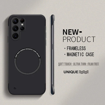Ultra Thin Hard PC Magnetic Frameless Phone Case For Magsafe Samsung Galaxy S25 S24 S23 S22 S21 S20 FE Plus Ultra PC Matte Cover