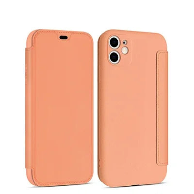 Flip Leather Liquid Silicone Case For iphone 16 Pro Max 14 12 13 11 15 X XR XS Plus SE2022 Lens Protection Cards Solt Book Cover