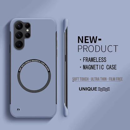 Ultra Thin Hard PC Magnetic Frameless Phone Case For Magsafe Samsung Galaxy S25 S24 S23 S22 S21 S20 FE Plus Ultra PC Matte Cover