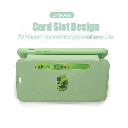 Flip Leather Liquid Silicone Case For iphone 16 Pro Max 14 12 13 11 15 X XR XS Plus SE2022 Lens Protection Cards Solt Book Cover